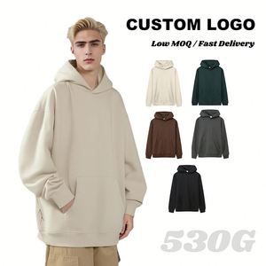 Sudadera con Capucha de Felpa 100% Algodón de 530 GSM para Hombre, Sudaderas Hombre Lisas con Logotipo Personalizado, Sudadera Holgada - Product Image 1