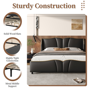 Cama King Size Ajustable Tapizada en Cuero de Lujo, Diseño Italiano Moderno, Estructura de Madera, Muebles de Dormitorio Elegantes de Alta Calidad - Product Image 6