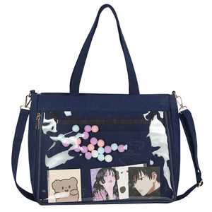 Itabag กระเป๋าสะพายไหล่ผ้าใบขนาดใหญ่สำหรับผู้หญิงโชว์หน้าต่างใสดีไซน์แฟชั่น - Product Image 1