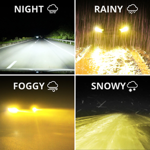 Boslla C4 Tắc Kè Hoa 3 Màu H1 H3 H4 H11 H13 Hb3 9005 9006 H7 Led Đèn Pha Bóng đèn 4300K 3000K LED sương mù màu vàng ánh sáng OEM xe bóng đèn - Product Image 4