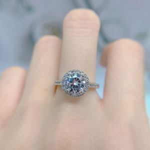 Collection de bagues classiques en <span class=keywords><strong>diamant</strong></span> de 40 styles, vente en gros d'usine SC, plaqué argent réglable, zircone <span class=keywords><strong>1</strong></span> <span class=keywords><strong>carat</strong></span>, bague de fiançailles pour femmes - Product Image 3