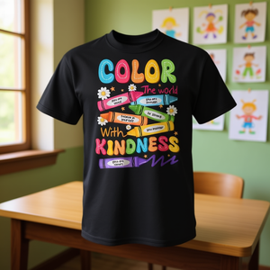 T-shirt Color The World With Kindness pour les enseignants, retour à l'école - Product Image 3