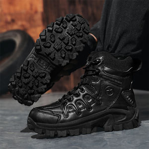 Sepatu <span class=keywords><strong>Hiking</strong></span> Ringan Anti-Selip untuk Latihan Lapangan Luar Ruangan, Model <span class=keywords><strong>High</strong></span> Top dengan Logo Kustom, Warna Solid, untuk Pria - Product Image 6