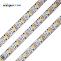 Bande LED WS2812 RGBCW 5050 Flexible CCT, éclairage intelligent à pixels adressables, PCB 12 mm, découpable, dimmable, IP33