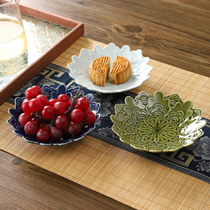 Juego de platos de cerámica para frutas Mystic Arts, nuevo estilo chino, bandeja decorativa para postres, para servir té en la sala de estar del hogar. - Product Image 1
