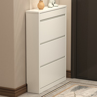 Meuble de rangement pour chaussures en bois massif ultra-fin, grande capacité, type incliné 17 cm, pour entrée et couloir