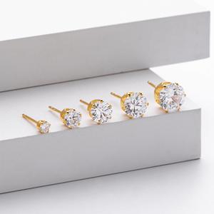 Vintage Style 925 Sterling <b>Silver</b> <b>Stud</b> Earrings with Round 5A Cubic Zircon for Women-Wedding Engagement Anniversary Party Gift - Product Image 5