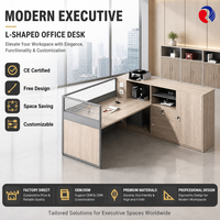 Ensemble de bureau en bois moderne et minimaliste avec tiroirs et structure métallique pour bureau à domicile ou salle d'étude
