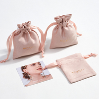 Huanyang — sac en velours, emballage de poussière, Logo personnalisé, petit cordon en daim, bijoux, pochette