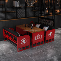 Canapé de Style industriel rétro, Tables et chaises d'art en fer, meubles de bistrot, de magasin de bière, chaises de canapé et table à manger, Logo personnalisé gratuit