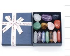 Raws curativi ghiaia cristallo meditazione pietre di palma sette <span class=keywords><strong>Chakra</strong></span> burattato pietra Reiki Set - Product Image 2