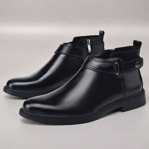 Retro Men's <b>Boots</b> Genuine Leather Comfortable Fashionable Breathable Anti-slip Ankle Bootie Outdoor Training All Seasons - Product Image 4