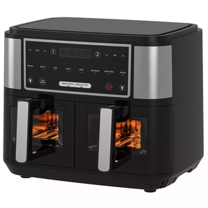 Friteuse à <span class=keywords><strong>air</strong></span> à double panier 2400w avec fenêtre transparente visible 9L friteuse à <span class=keywords><strong>air</strong></span> numérique intelligente technologie deux zones nouvelle freidora de aire - Product Image 5