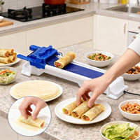 Machine à rouler les lumpias, outil à rouler les légumes et la viande, machine à rouler les rouleaux d'œufs multifonctionnelle en plastique, machine à faire des sushis