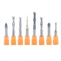 SpeTool Juego de 8 fresas de carburo para router CNC, vástago de 1/4 de pulgada, OEM/ODM, HRC65, para tallado de detalles en madera, recorte y grabado de ranuras en V