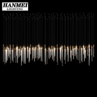 Lustre moderne suspendu en tube de verre pour escalier, lumière LED blanc chaud, hauteur réglable, pour usage hôtelier