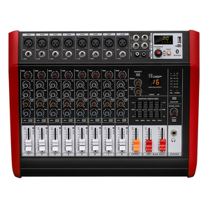 Mezclador de audio amplificado PMX802 de 8 canales, 250w/500W, con micrófonos, 16 DSP, MP3, Bluetooth, para presentaciones en escenario y transmisiones en vivo. - Product Image 4
