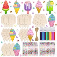 Yanxi – Ensemble d'activités créatives et de marquage DIY 24 pièces pour enfants, ornements en bois, peinture créative pour cadeaux d'anniversaire, fournitures artistiques