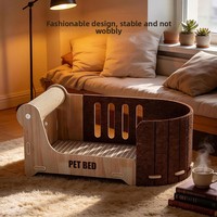 Lit inclinable moderne en bois pour chat, chaise longue de luxe pour animaux de compagnie, pour chats d'intérieur et petits chiens