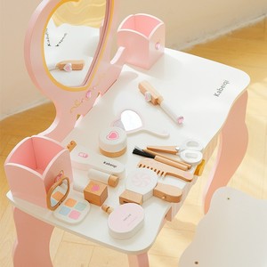 En gros Coiffeuse en bois pour enfants avec coffret <span class=keywords><strong>de</strong></span> cosmétiques <span class=keywords><strong>et</strong></span> boîte à bijoux, jouet <span class=keywords><strong>de</strong></span> jeu d'imitation familial - Product Image 4