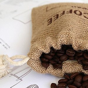 Bolsa de embalaje de café de lino y algodón reutilizable personalizada, bolsa con cordón personalizada, saco impreso, regalos reciclables, uso industrial - Product Image 4