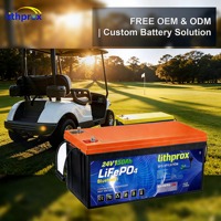 Batterie LiFePO4 rechargeable 24V 150AH Grade A 6000 cycles, cycle profond, pour voiturette de golf, avec BMS Bluetooth, connecteur Anderson, CE RoHS IP67, OEM ODM