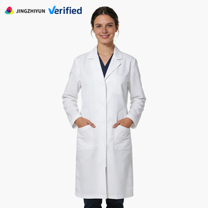 <span class=keywords><strong>Camice</strong></span> da Laboratorio di Media Lunghezza con Polsini Dritti - Comodo e Traspirante Abbigliamento da Lavoro <span class=keywords><strong>Bianco</strong></span> per Farmacia - Product Image 1