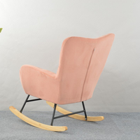Fauteuil de balcon nordique décontracté, chaise à bascule confortable avec base en bois massif sécurisée, chaise à bascule douce