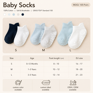 Ensemble de chaussettes pour bébé, semelle antidérapante, côtelées, style princesse, chaussettes pour nouveau-né fille, vente en gros en vrac - Product Image 5
