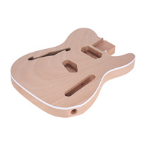 Kit Gitar Elektrik DIY 6 Senar Kayu Solid Mahoni Leher Kayu Rosewood Aksesori Bagian Belakang/Samping Desain Tanpa Kepala Profesional Berlapis Pernis