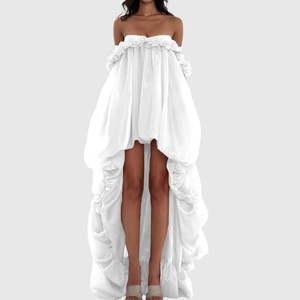 Nouvelle Robe de Plage Sexy OEM Sans Manches Dos Nu Couleur Unie Ourlet Irrégulier Bustier pour Femme - Product Image 2