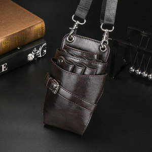 Sac à outils de barbier en cuir PU, pochette de coiffure à bandoulière, étui porte-ciseaux pour salon, style urbain - Product Image 2