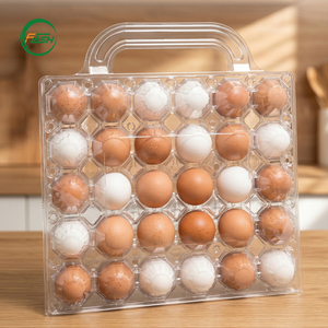 Contenitore per Uova Portatile in PET Resistente all'Umidità, Trasparente, da 30 Posti, con Manico, per Uso in Allevamenti Avicoli - Product Image 3