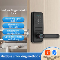 Serrure de porte intelligente électrique à empreinte digitale pour la maison, déverrouillage à distance via l'application Tuya, poignée automatique