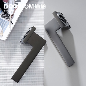 Dooroom Brass <strong>Door</strong> Lever Set Mute Modern Light Luxury Grey <strong>White</strong> Double Wood <strong>Door</strong> Bedroom Bathroom Lock Split Dummy Handle <strong>Knob</strong> - Product Image 6