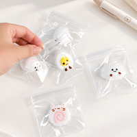 Sac d'emballage personnalisé en PVC transparent avec fermeture éclair pour jouets mignons Mini Booger Squishy, pochette de rangement réutilisable transparente pour jouets anti-stress, vente en gros