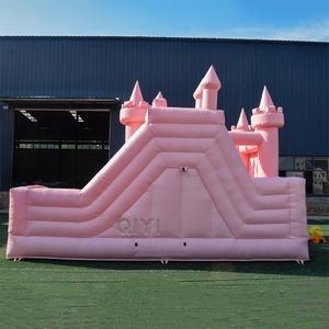Thương mại Nhà trả lại tất cả các nhà trả lại bơm hơi màu hồng với trượt <span class=keywords><strong>PVC</strong></span> Bouncer để trang trí - Product Image 6