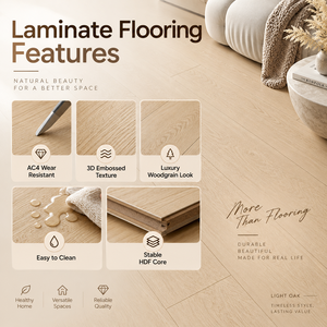 Plancher stratifié HDF de luxe 10 mm AC4 à grain de <span class=keywords><strong>bois</strong></span> 3D en relief pour usage résidentiel et commercial léger - Product Image 3