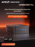 MINISFORUM UM880/890PRO R7-8845HS/R9-8945HS DDR5 Dual-Network-Port PC Desktop Mini Berkinerja Tinggi Ultra-Senyap untuk Gaming