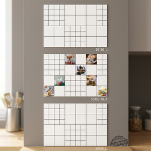 Carreaux muraux en céramique numérique imperméables 300x450mm, surface émaillée pour les murs intérieurs d'hôtels, restaurants et cuisines - Product Image 4