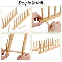 Étagère simple en bois pour vaisselle, présentoir pour gâteaux, assiettes et plats de supermarché, égouttoir, support de rangement de cuisine
