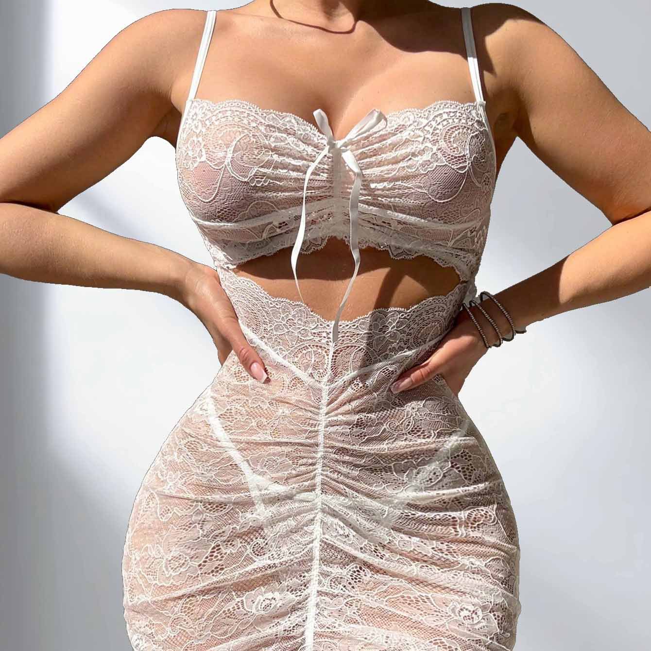 sexy lingerie ottawa White Lingerie - White Dress Sexy Lingerie Set