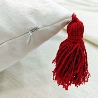 Chapeau de Noël en velours fait main avec crochet brodé taie d'oreiller en polyester à motif solide pour la maison ou l'hôtel