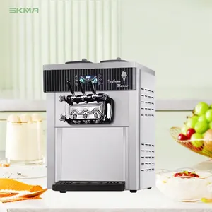 Wholesale High Quality Stainless Steel Ice Cream Machine Automatic 2+1 Mixed Flavors Soft Serve Ice Cream Dispenser