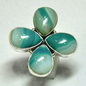 Bague en argent sterling 925 massif avec croix en malachite véritable, faite à la main, sertie clos, forme poire, haute qualité - Product Image 1