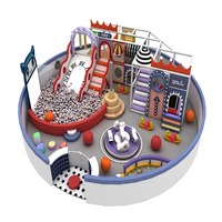 Castillo Inflable Infantil Redondo para Interiores, Castillo Pequeño de Acero Galvanizado, Área de Juegos Circular Personalizada con Tobogán y Piscina de Pelotas