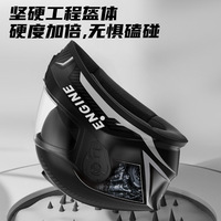 Casque de Moto Intégral de Haute Qualité et Élégant avec Double Visière, Nouveau Matériau ABS, Casque Noir pour la Conduite