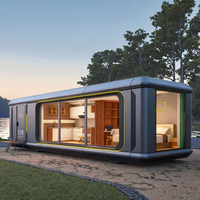 Luxe 40ft Anti-Corrosion Acier Modulaire Mobile Maison Smart Voice Control Espace Capsule Maison Bureau Salon Cuisine Chambre