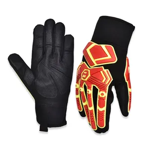 Ansi Impact Guantes de Trabajo Resistentes a Cortes de Seguridad Industrial, Guantes de Protección de Alta Resistencia de Cuero para Soldadura, Nivel 5