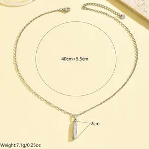 สร้อยคอจี้บาร์เกลียวสแตนเลสทำด้วยมือเครื่องประดับอัญมณีสำหรับเป็นของขวัญ - Product Image 2